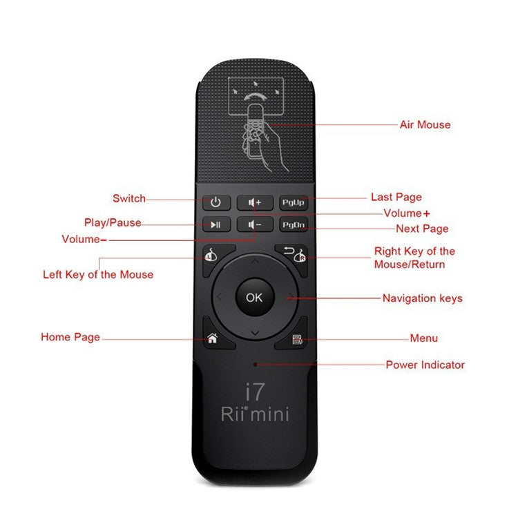 RII Mini i7 2.4Ghz Mini Wireless Air Mouse Remote Combo for TV Box PC Laptop