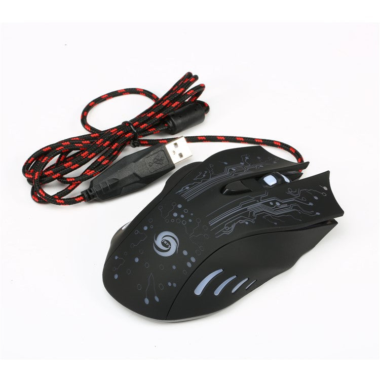 K1013 6-Key USB Wired Gaming Mouse 3200DPI with Colorful LED Light (CE/RoHS/FCC)
