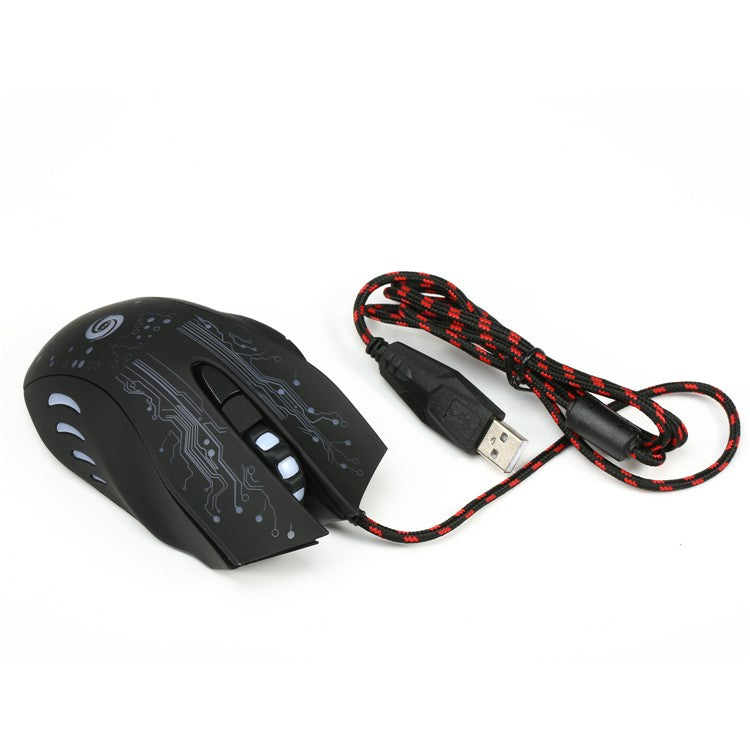 K1013 6-Key USB Wired Gaming Mouse 3200DPI with Colorful LED Light (CE/RoHS/FCC)