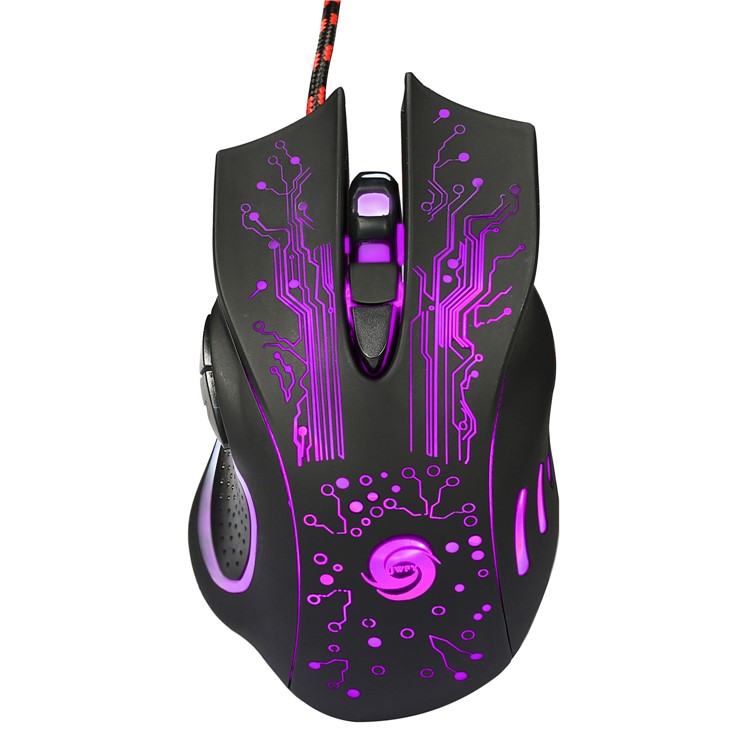 K1013 6-Key USB Wired Gaming Mouse 3200DPI with Colorful LED Light (CE/RoHS/FCC)