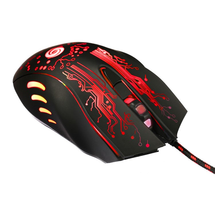 K1013 6-Key USB Wired Gaming Mouse 3200DPI with Colorful LED Light (CE/RoHS/FCC)
