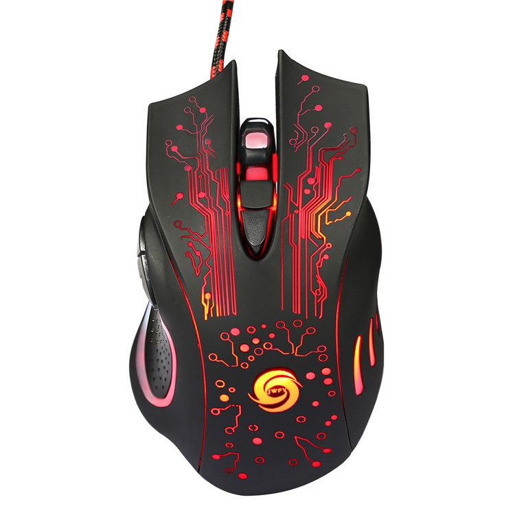 K1013 6-Key USB Wired Gaming Mouse 3200DPI with Colorful LED Light (CE/RoHS/FCC)