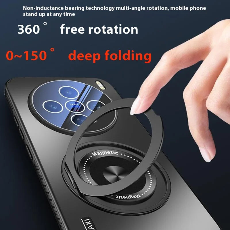 For vivo X200 Pro mini 5G Magnetic Case Kickstand TPU PC Heat Dissipation Phone Cover - Grey