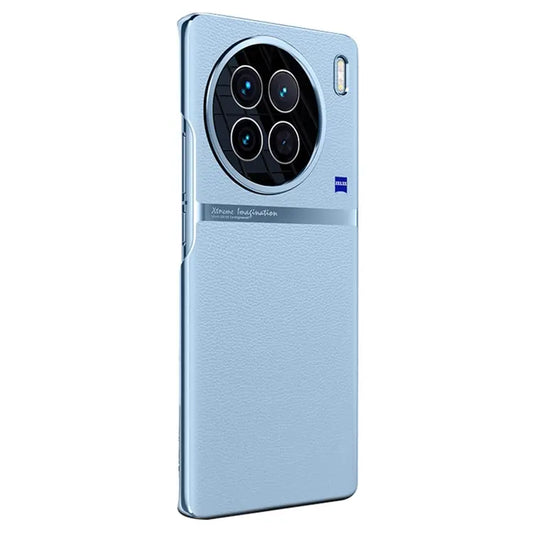 Uniqkart Shockproof Case for vivo X90 5G Anti-Fall Phone Case PC PU Leather Phone Shell (Blue)