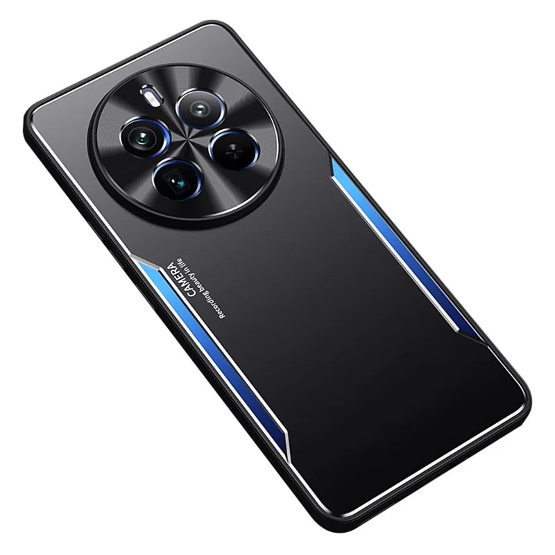 For Realme 12 Pro 5G / 12 Pro+ 5G Case Aluminium Alloy+TPU Ultra Slim Shockproof Phone Cover - Blue