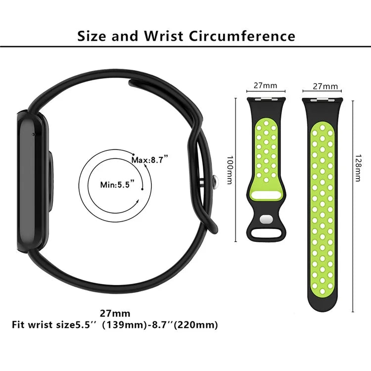 KALEBOL KLB-SSGJ-002 For Xiaomi Smart Band 8 Pro / Redmi Watch 4 Silicone Strap Dual Color - Black+Grey