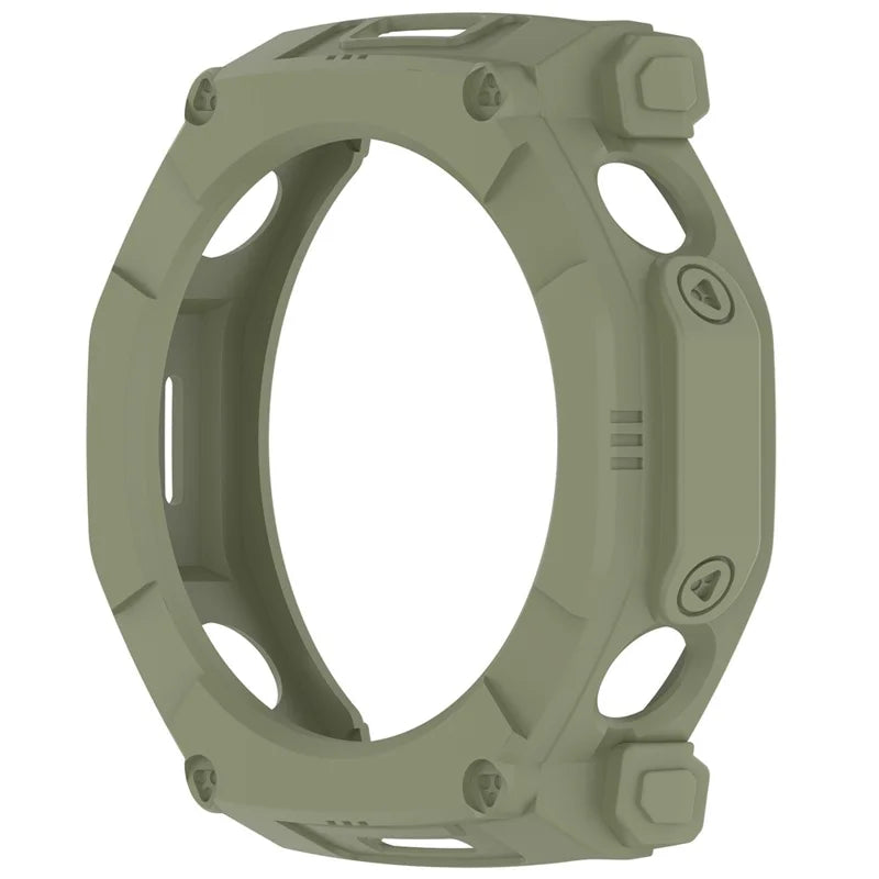 For Huami Amazfit T-Rex Ultra 2 Armor Watch Cover Hollow TPU Watch Frame Case - Green