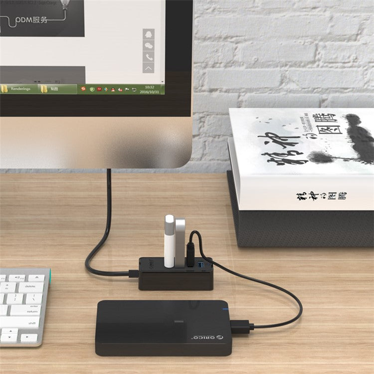 ORICO USB3.0 Desktop 4-Port HUB for Laptop Computer, Cable Length: 100cm - Black