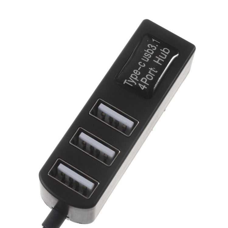 USB 3.1 Type-C to 4-Port USB 2.0 Hub Adapter (P-3101) - Black