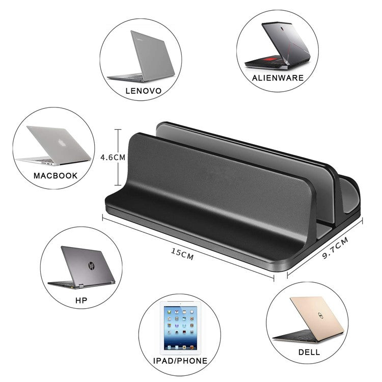S09 Vertical Laptop Aluminum Bracket Base - Black