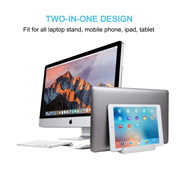 S09 Vertical Laptop Aluminum Bracket Base - Light Grey