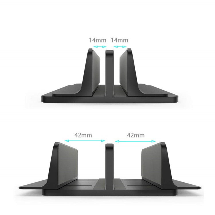 XWJ-004A Adjustable Width Double Slots Cooling Laptop Notebook Tablet Bracket Base - Black