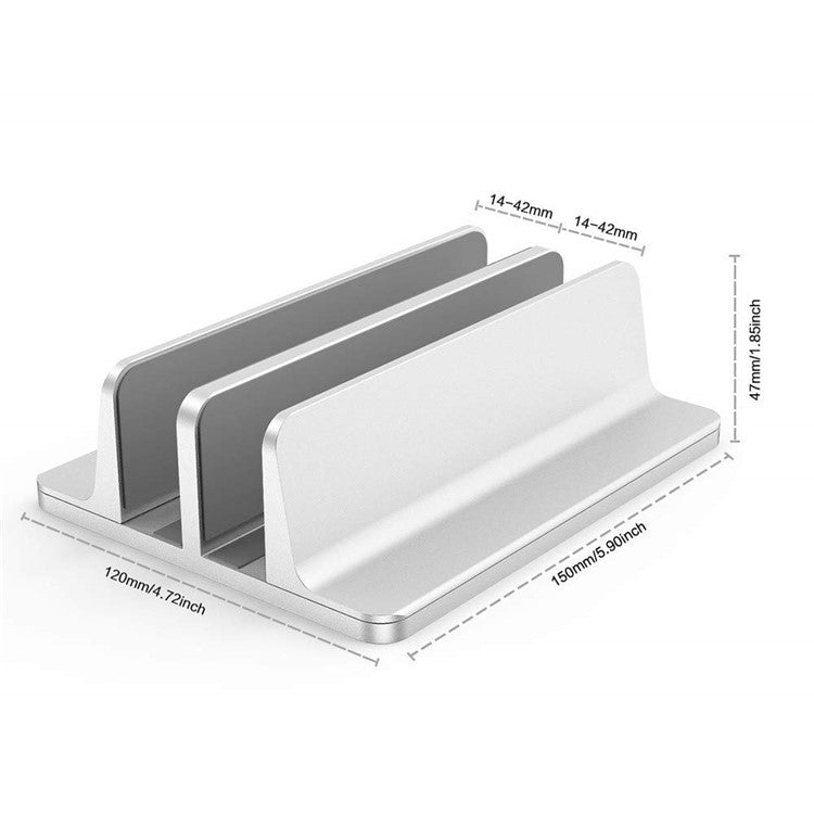 XWJ-004A Adjustable Width Double Slots Cooling Laptop Notebook Tablet Bracket Base - Silver