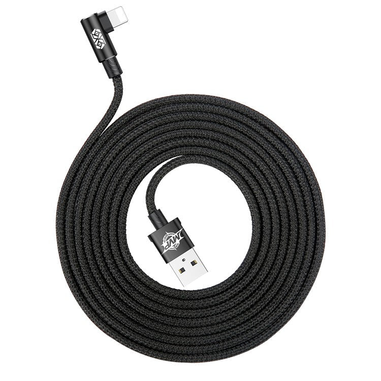 BASEUS MVP Elbow USB Data Sync Cable Right Angle 90-Degree USB to iP Charging Cord 2m 1.5A - Black
