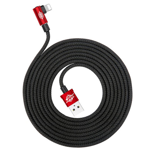 BASEUS MVP Elbow USB Data Sync Cable Right Angle 90-Degree USB to iP Charging Cord 2m 1.5A - Red
