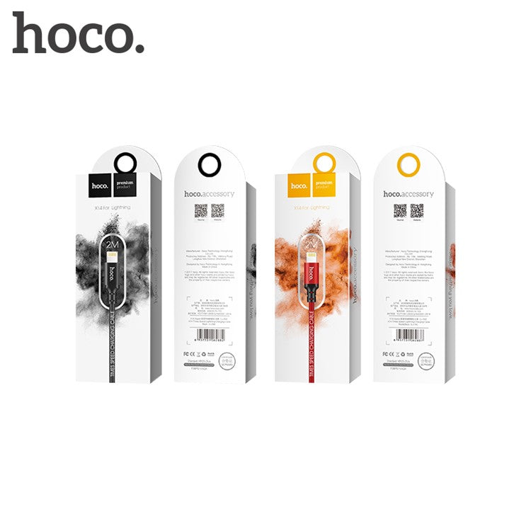 HOCO X14 Times Speed Lightning 8pin Charging Cable for iPhone X/8/8 Plus etc. - Black
