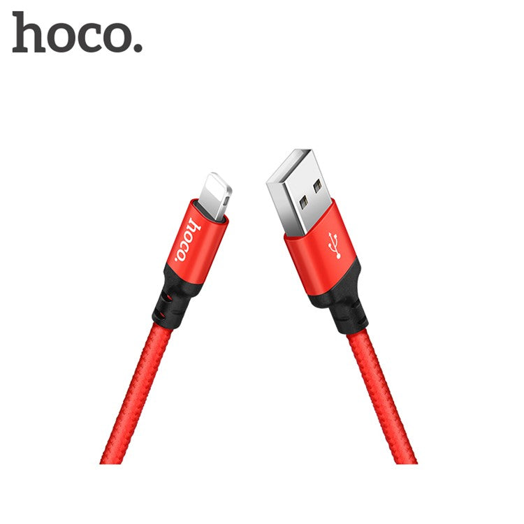 HOCO X14 Times Speed Lightning 8pin Data Sync Charge USB Cable for iPhone X/8/8 Plus etc. - Red