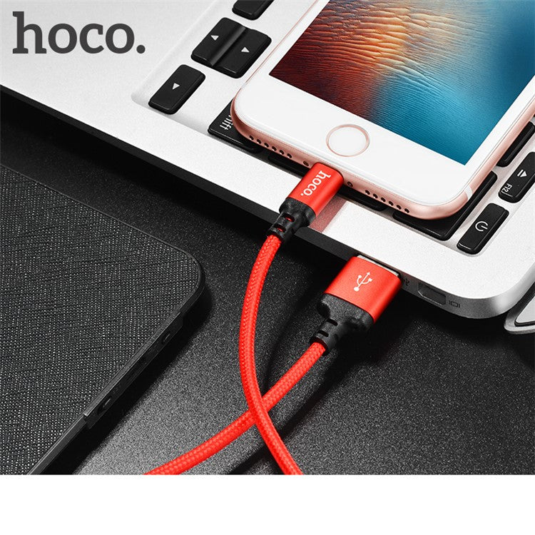 HOCO X14 Times Speed Lightning 8pin Data Sync Charge USB Cable for iPhone X/8/8 Plus etc. - Red
