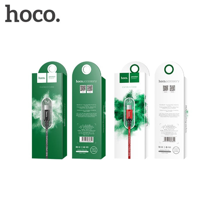 HOCO X14 High Speed 1M Micro USB Data Sync Charge Cable for Samsung LG Sony Huawei - Red