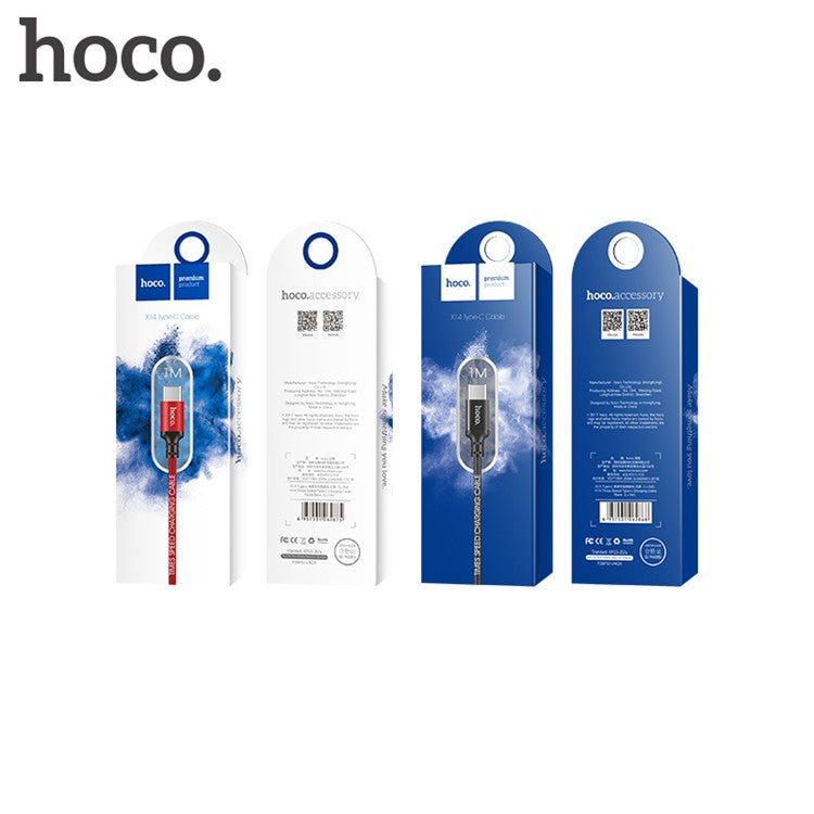 HOCO X14 Times Speed USB Type C Charge Data Sync Cable 2m for Samsung Huawei etc - Black