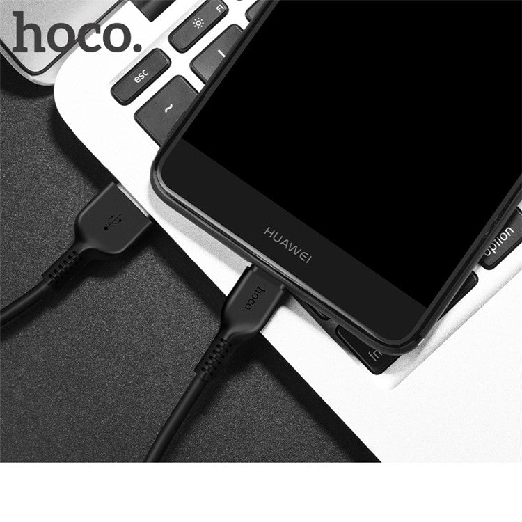 HOCO X20 Flash 1M 2A Type-C Charge and Data Transferring Cable for Huawei Samsung Etc. - Black