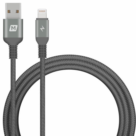 MOMAX Elite Link MFI 1.2M Woven Lightning 8pin USB Data Sync Charging Cable for iPhone iPad iPod - Grey