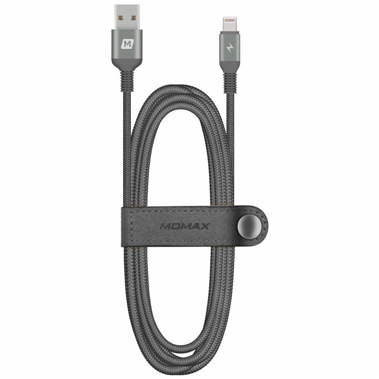 MOMAX Elite Link MFI 1.2M Woven Lightning 8pin USB Data Sync Charging Cable for iPhone iPad iPod - Grey