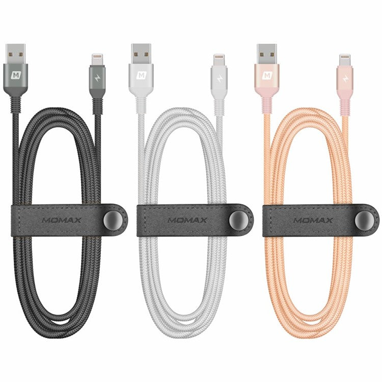 MOMAX Elite Link MFI 1.2M Woven Lightning 8pin USB Data Sync Charging Cable for iPhone iPad iPod - Grey