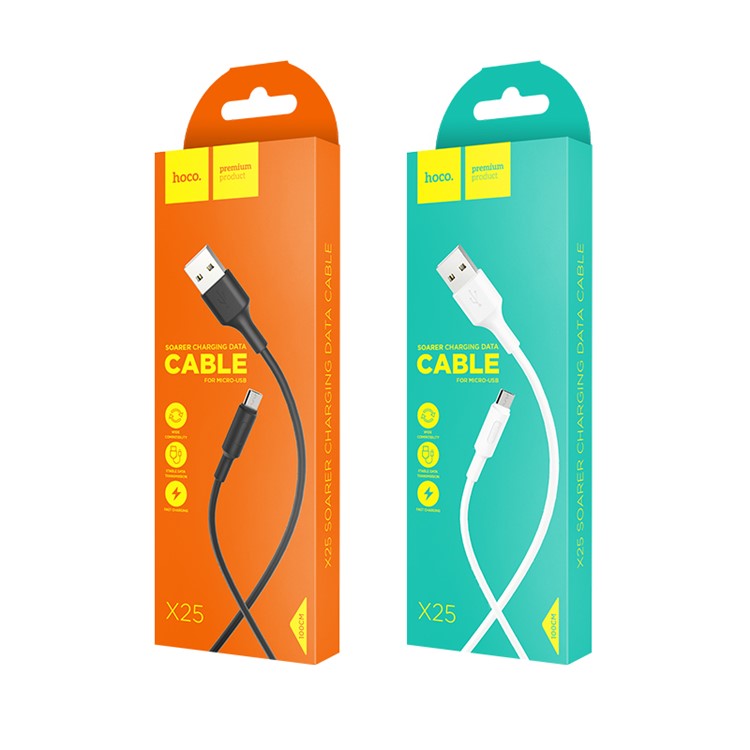 HOCO X25 1M Soarer Micro USB Data Transfer Charging Cable - Black