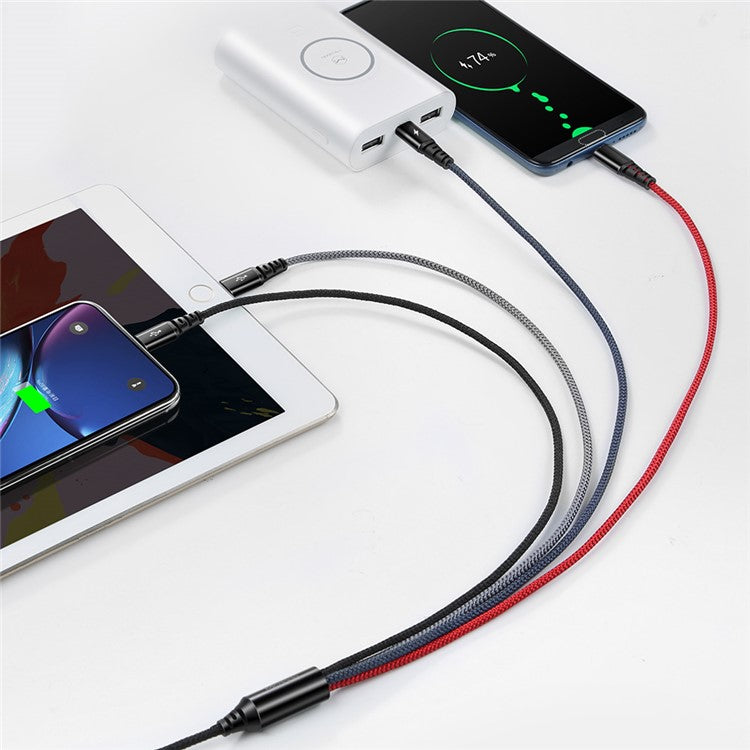 MCDODO CA-6230 1.2m 4-in-1 2 x Lightning 8 Pin + Micro USB + Type-C Data Sync Charge Cable