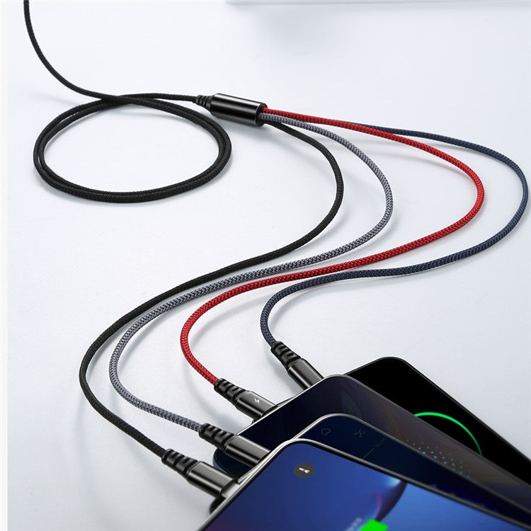 MCDODO CA-6230 1.2m 4-in-1 2 x Lightning 8 Pin + Micro USB + Type-C Data Sync Charge Cable