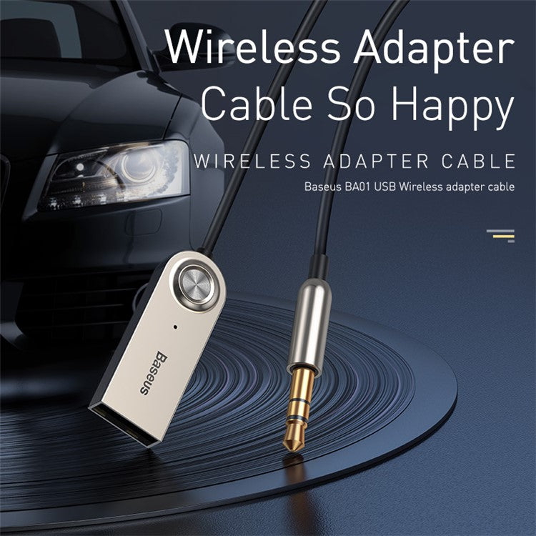 BASEUS BA01 Wireless Bluetooth USB Adapter Cable Transmitter Stereo Audio Music Dongle Converter Cord - Black
