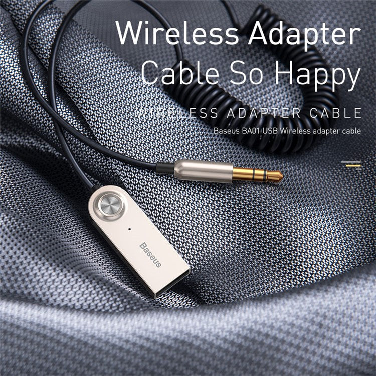 BASEUS BA01 Wireless Bluetooth USB Adapter Cable Transmitter Stereo Audio Music Dongle Converter Cord - Black