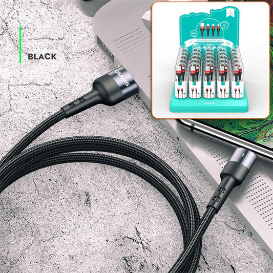 30Pcs/Set USAMS US-SJ312 U26 Micro USB Charging Data Sync Cable 1m with Display Stand - Black