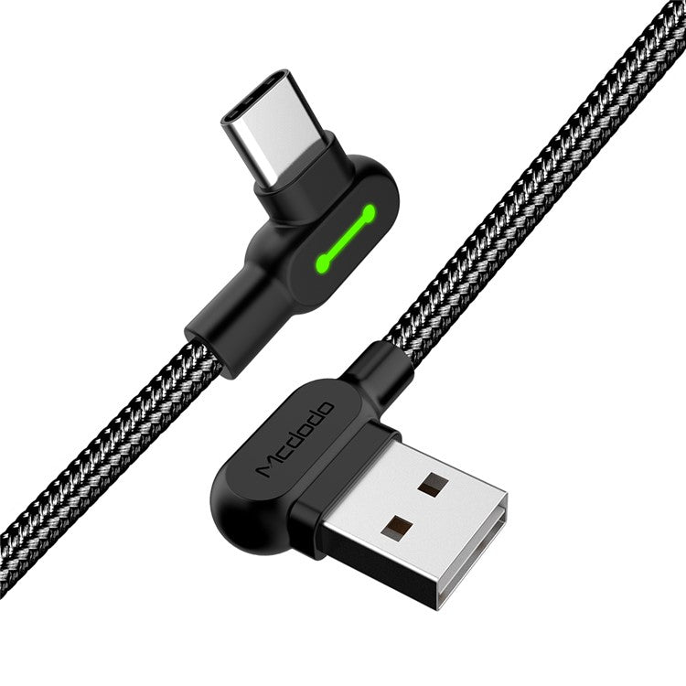 MCDODO CA-5282 Button Series for iPhone 15 Series Nylon Braided 1.8M Type-C USB Data Sync Charging Cable - Black