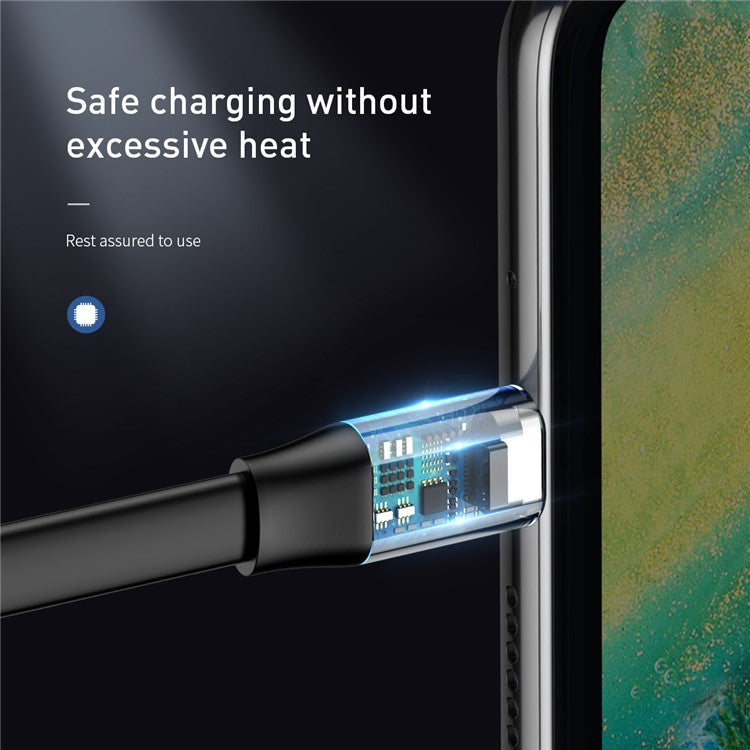 BASEUS Simple HW 23cm 40W USB to Type-C Super Quick Charging Sync Cable - Silver + Black