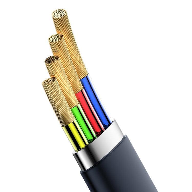 BASEUS Simple HW 23cm 40W USB to Type-C Super Quick Charging Sync Cable - Gold + Blue