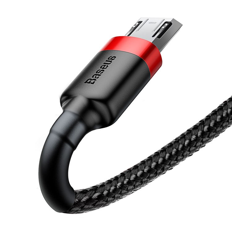 BASEUS KLF Series Woven 3m 2A Micro USB Charge Cable for Samsung Huawei Xiaomi - Red/Black