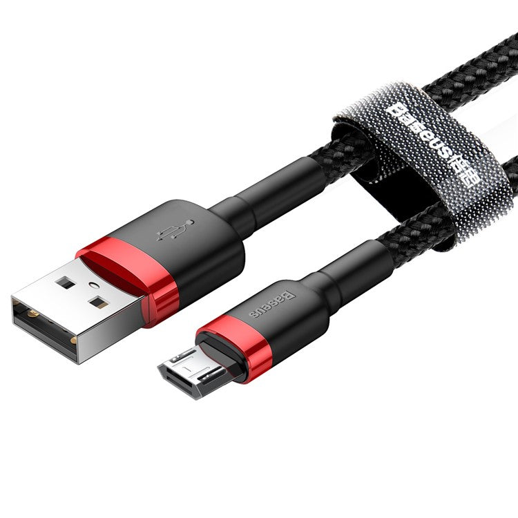 BASEUS KLF Series Woven 3m 2A Micro USB Charge Cable for Samsung Huawei Xiaomi - Red/Black