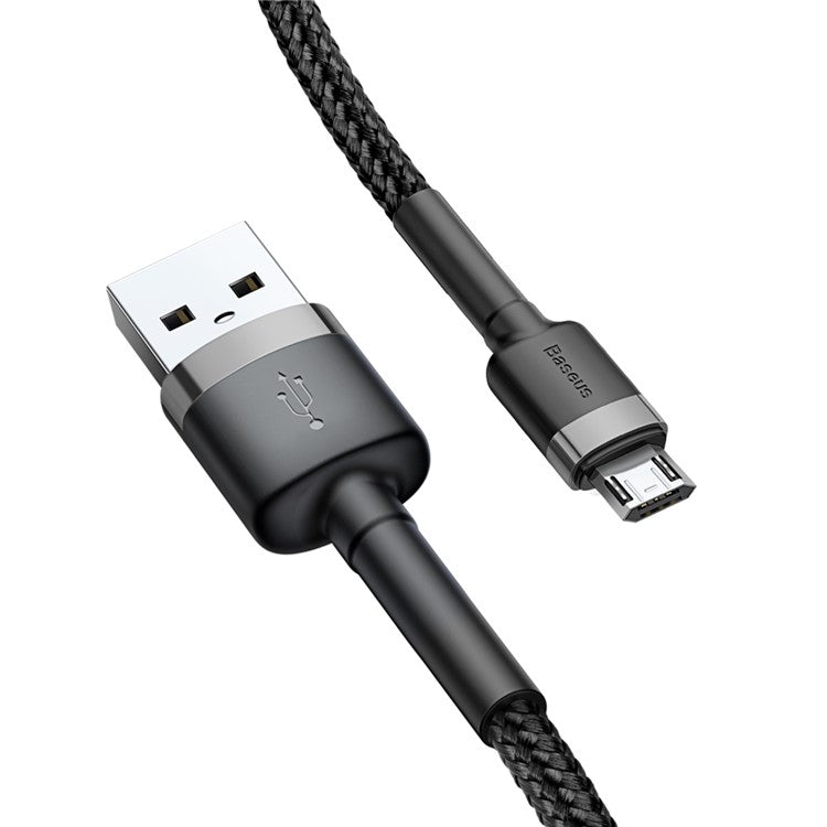 BASEUS KLF Series Woven 3m 2A Micro USB Charge Cable for Samsung Huawei Xiaomi - Grey/Black