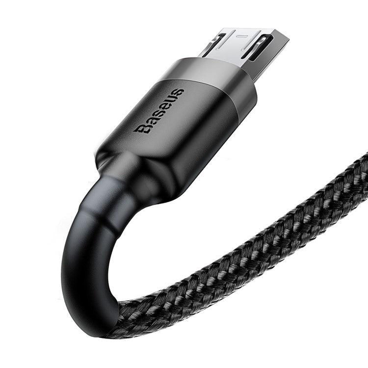 BASEUS KLF Series Woven 3m 2A Micro USB Charge Cable for Samsung Huawei Xiaomi - Grey/Black