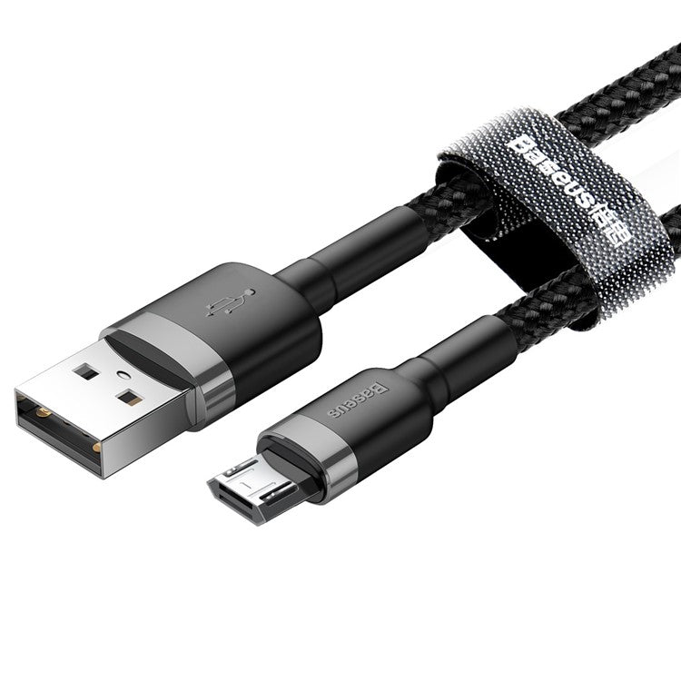 BASEUS KLF Series Woven 3m 2A Micro USB Charge Cable for Samsung Huawei Xiaomi - Grey/Black