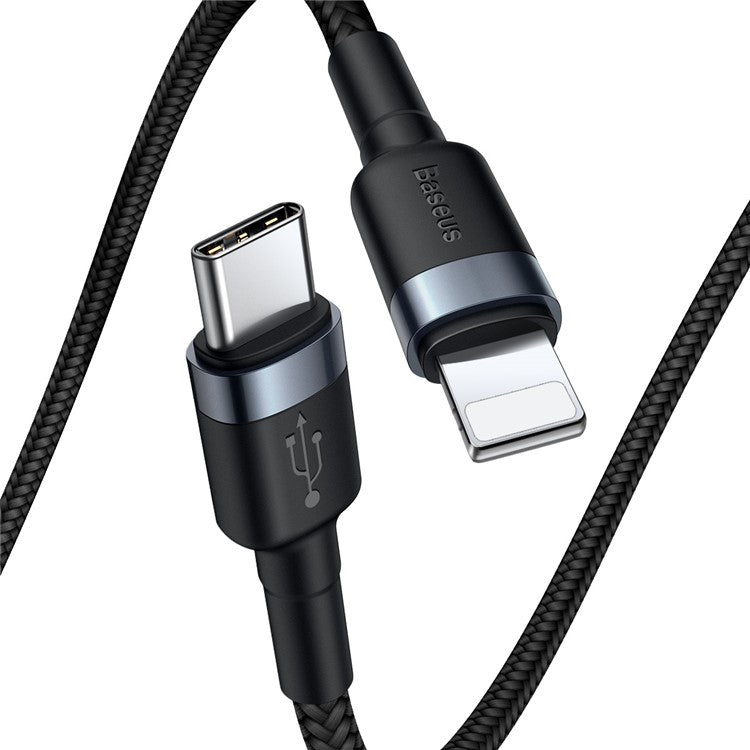 BASEUS Type-C to iP Sync Data Cable PD Quick Charge 18W 1m Nylon Braided Cable - Black