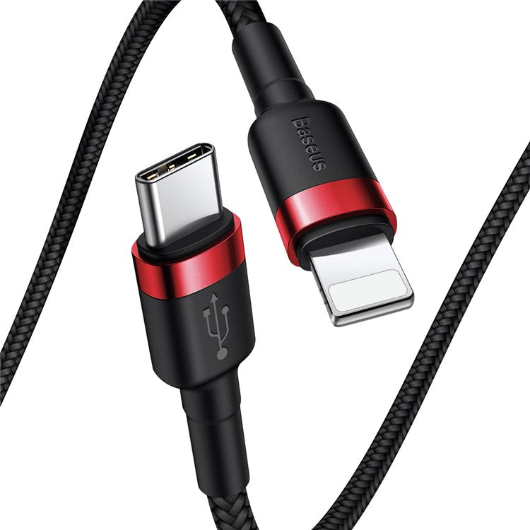 BASEUS Type-C to iP Sync Data Cable PD Quick Charge 18W 1m Nylon Braided Cable - Red