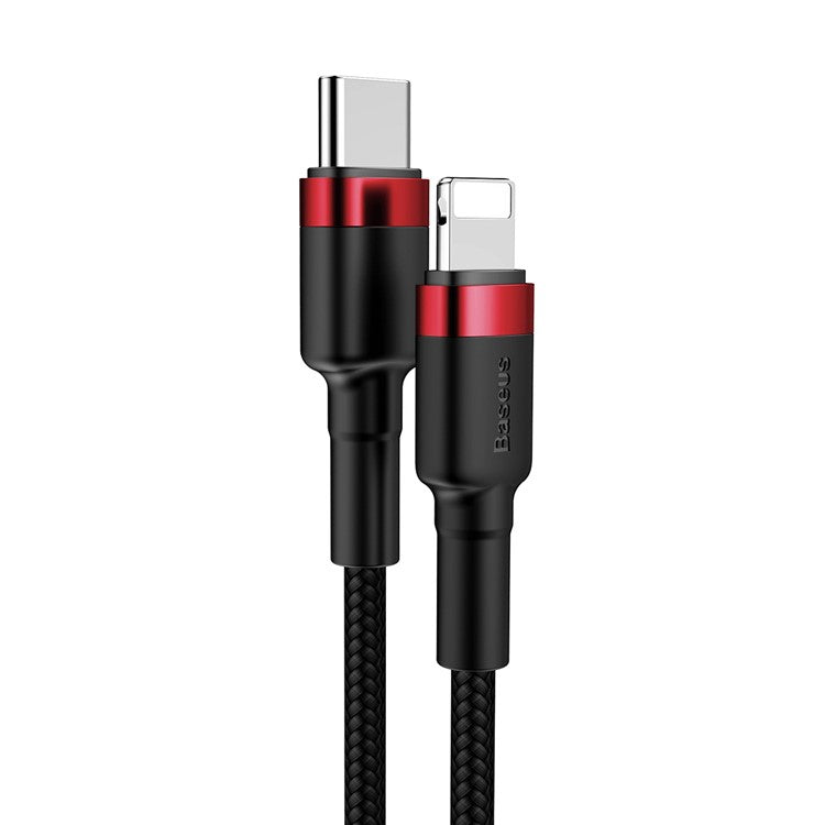 BASEUS Type-C to iP Sync Data Cable PD Quick Charge 18W 1m Nylon Braided Cable - Red