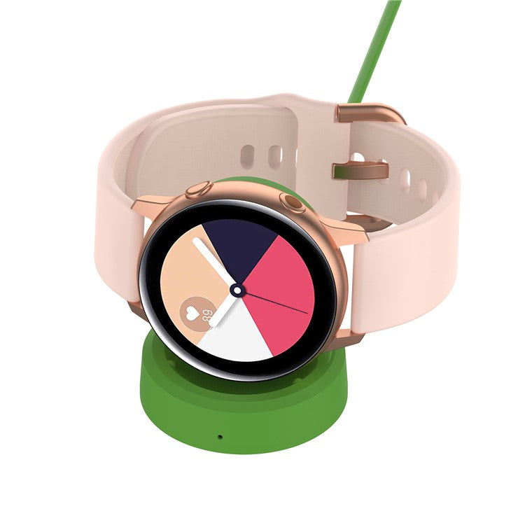 For Samsung Galaxy Watch 5 40mm 44mm / Watch 5 Pro 45mm / Watch4 Classic 46mm 42mm Charger USB Magnetic Charging Dock with Indicator - Green