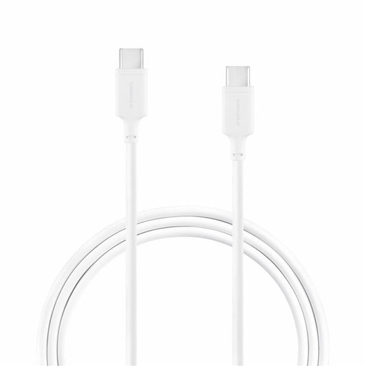 MOMAX Zero for iPhone 15 Series Type-C to Type-C Data Cable 3A Charge Sync Cord 1m - White