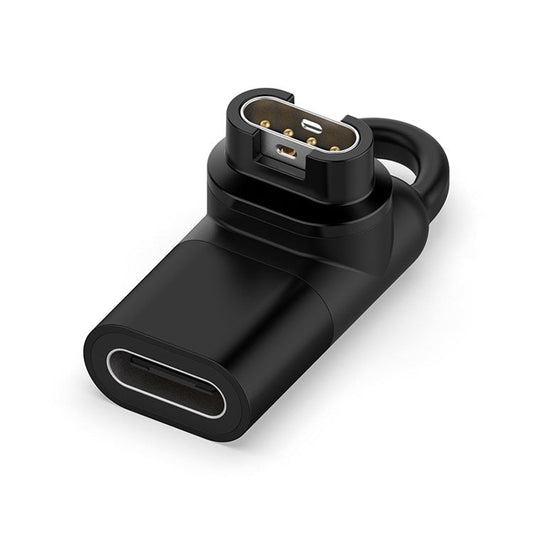 For Garmin Forerunner 255 / 255S 90 Degree Elbow Type-C Female Converter Charging Adapter - Black