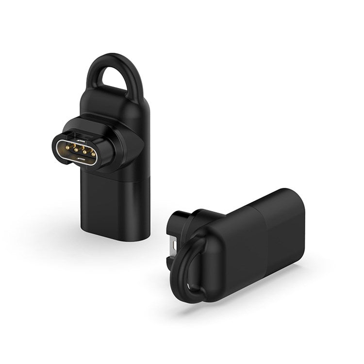 For Garmin Forerunner 255 / 255S 90 Degree Elbow Type-C Female Converter Charging Adapter - Black