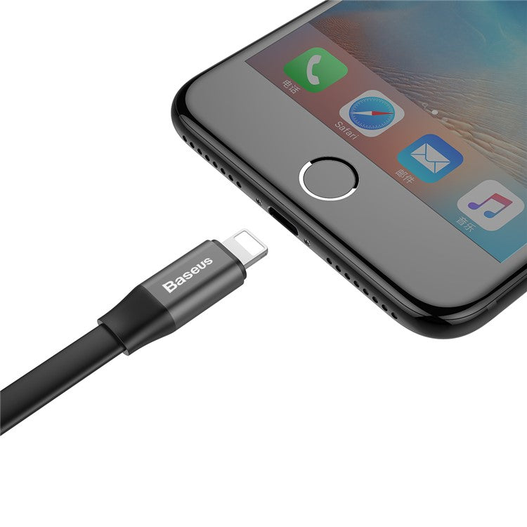 BASEUS 23cm USB Cable 2A USB-A to iP Charging Cord Portable Data Sync Cable - Black